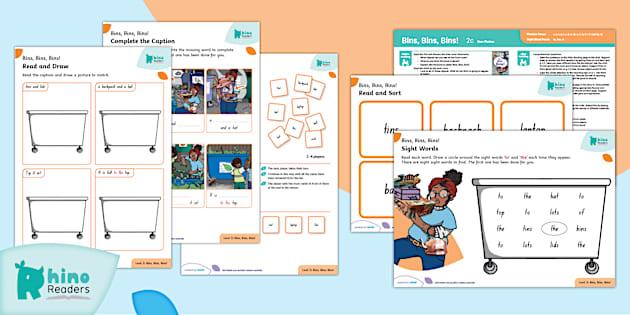 Level 2c Bins, Bins, Bins! Guided Reading Pack - Twinkl