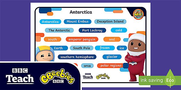 FREE! - KS1 Antarctica Word Mat | CBeebies Go Jetters | Years 3-6