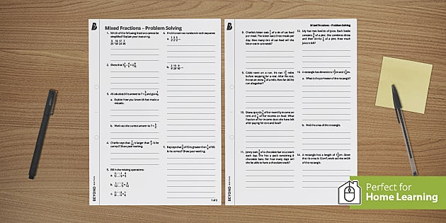 problem solving fractions year 7