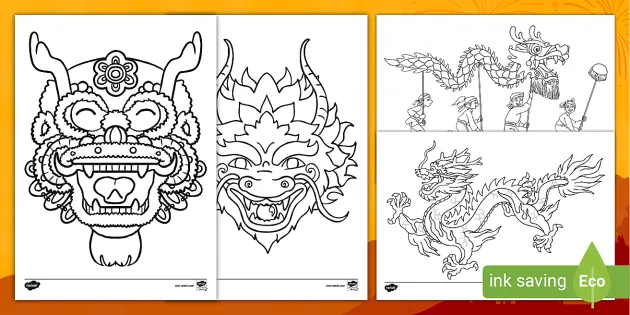 Chinese Dragon Colouring Pictures Chinese New Year