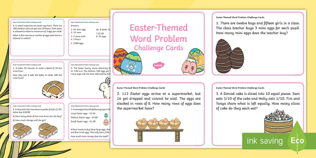 Easter Maths Problem-Solving - Word Problem Challenge Cards