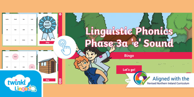 Linguistic Phonics Phase 3a 'e' Sound Bingo Game - Twinkl