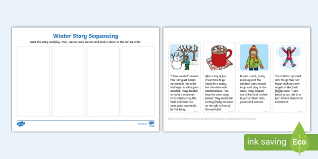 Winter Story Sequencing Strips Teacher Made Twinkl 9521