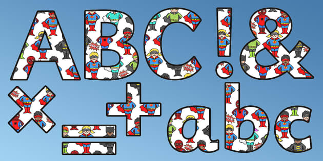 Superhero Themed Editable A4 Display Lettering - superheroes