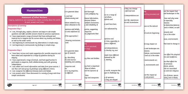 CfW Descriptions of Learning Statements – Humanities