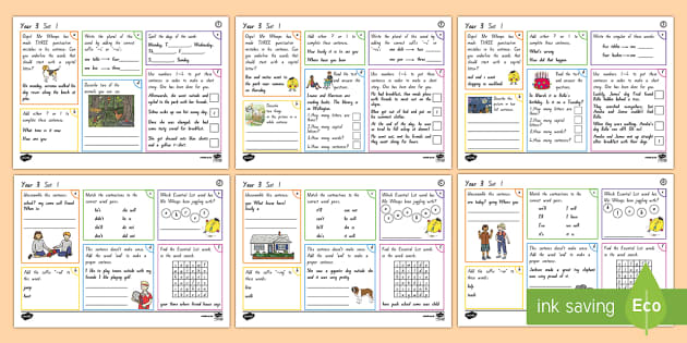 nz year 3 spelling punctuation and grammar set 1 activity mats