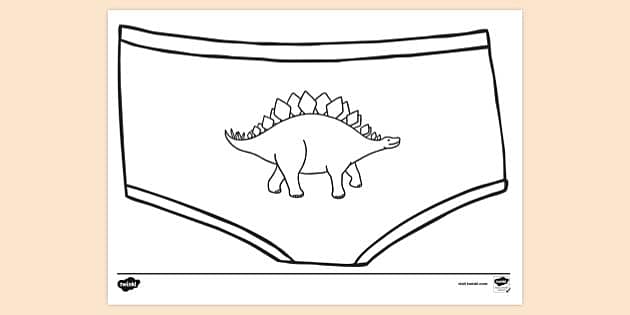 FREE! - Underwear with a Dinosaur Colouring Sheet