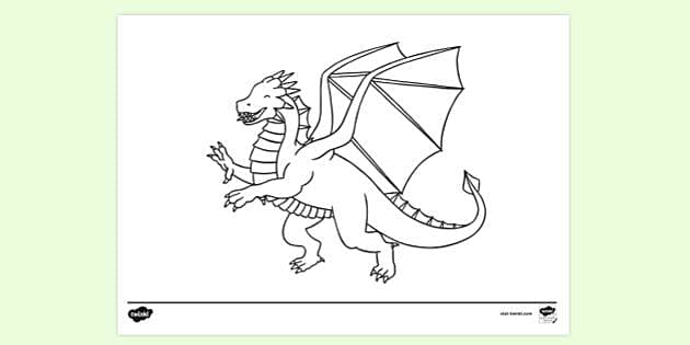 FREE! - Easy Dragon Colouring | Colouring Sheets - Twinkl