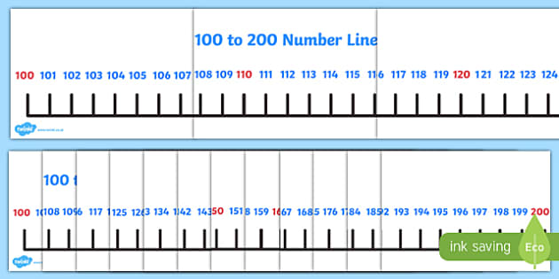 Giant 100 200 Number Line 10s Hecho Por Educadores 