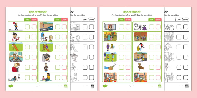 Safe or Unsafe? Worksheets (Teacher-Made) - Twinkl