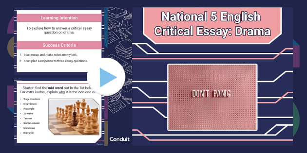 nat 5 critical essay questions drama