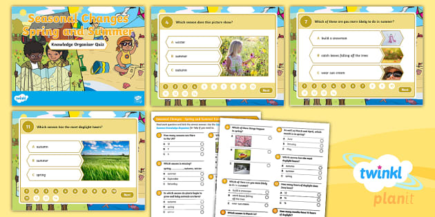 Science: Seasonal Changes Spring & Summer: Y1: KO Quiz Pack