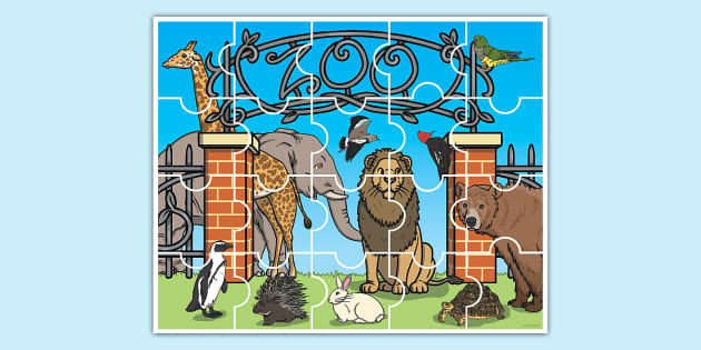 Zoo Jigsaw Puzzle (teacher made) - Twinkl