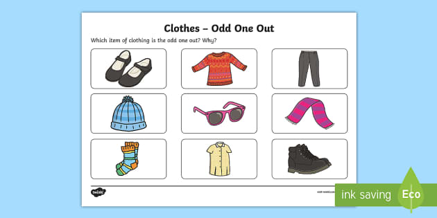 Clothes Odd One Out Worksheet Worksheet Teacher Made 8726