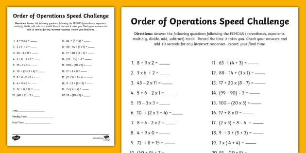 Order of Operations Game, Parentheses Brackets Braces, PEMDAS