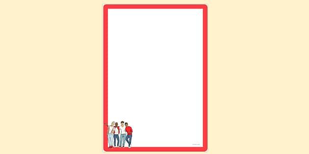 FREE! - Simple Blank Boy Band Page Border | Page Borders | Twinkl