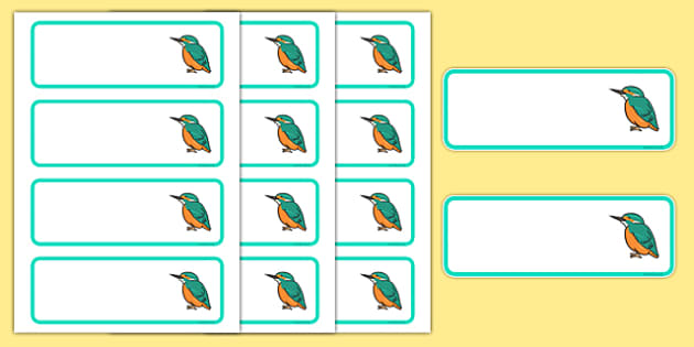 Kingfisher Themed Editable Drawer Peg Name Labels - Twinkl