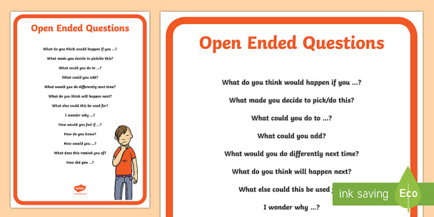 Opening end. Open end. Display questions examples.