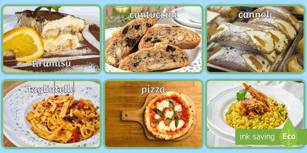 Cibi Che Iniziano Con La G Il cibo italiano Foto Illustrative (teacher made) - Twinkl