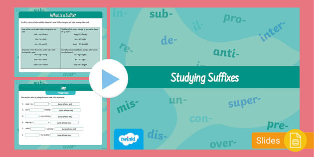 Studying Suffixes - Digital Activity (teacher Made) - Twinkl