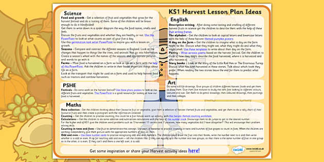 KS1 Harvest Lesson Plan Ideas (teacher made)