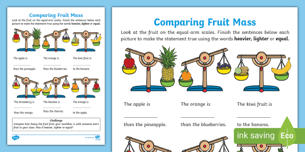 Tall or Short and Heavy or Light? Worksheet for kids