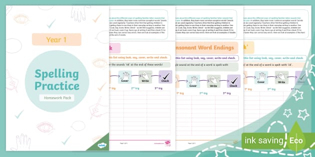 year 1 spelling homework booklet