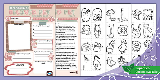 Remembering a Beloved Pet Journal Page and Craft - Twinkl