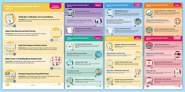 Weekly Learning Activities Week 8 (Ages 3-5) (teacher made)