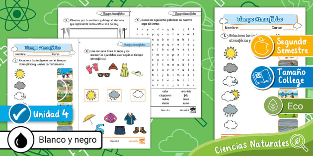 Guía de Trabajo: Tiempo Atmosférico (teacher made)
