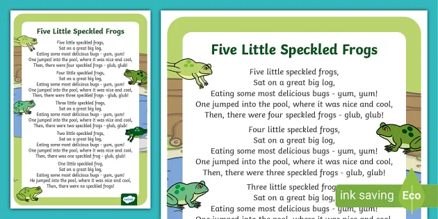 One Two Three Four Five Once I Caught a Fish Alive Colored Nursery Rhyme  Poster