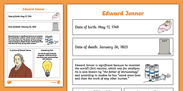Edward Jenner Significant Individual Fact Sheet