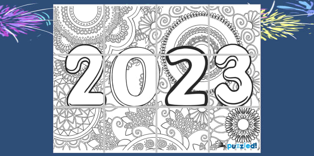 FREE! - Quick Mindfulness New Year 2023 Colouring Page Puzzle