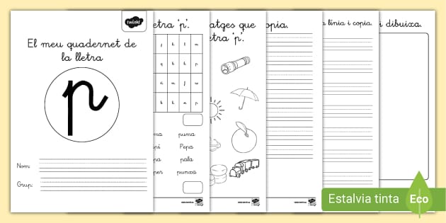 Quadernet De Lectoescriptura: La Lletra P - Català - Twinkl