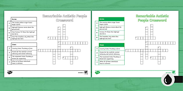 Remarkable Autistic People Crossword (teacher made) Twinkl Remarkable Autistic People Crossword (teacher made) Twinkl
