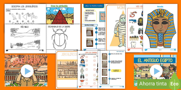Cuaderno para trabajar egipto aprendemos coloreando