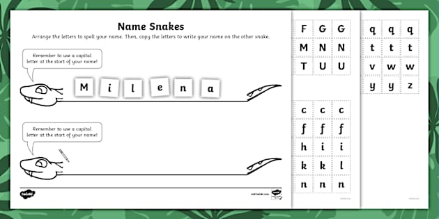 Name Snakes: Name Writing Activity (teacher made) - Twinkl