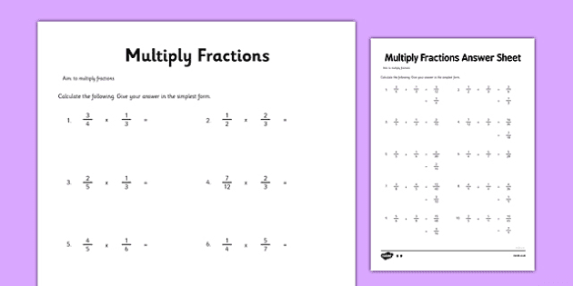 grade 6 multiplication multiplying fractions worksheet