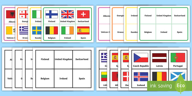 Flag Bingo Printable Geography Game