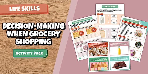Life Skills Grocery Shopping Activity Pack