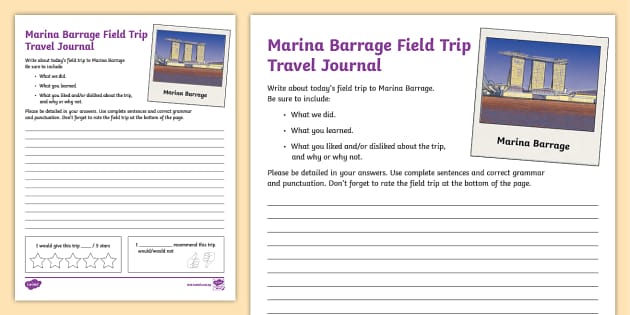 Marina Barrage Field Trip Travel Journal (teacher made)