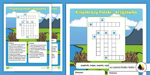 Krajobrazy Polski Klasa 2 Krajobrazy Polski | Krzyżówka (Teacher-Made) - Twinkl