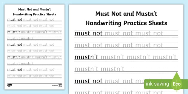 Neat Print handwriting Practice Sheets