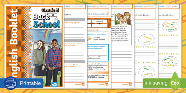 Grade 5 Back to School English Booklet (teacher made)