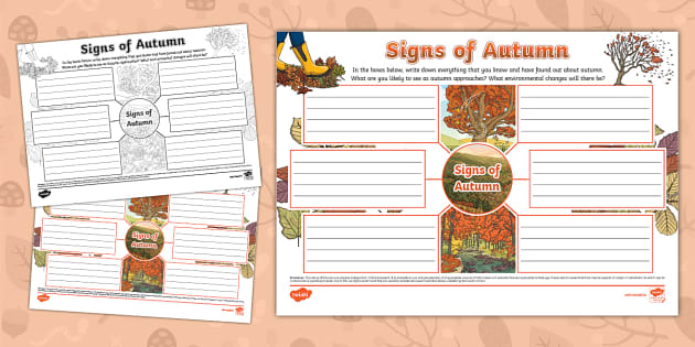 Signs of Autumn Mind Map (teacher made) - Twinkl