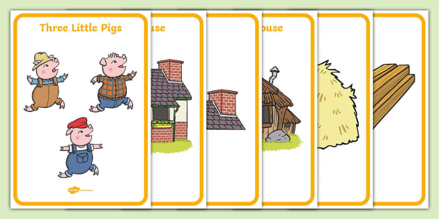 The Three Little Pigs Display Posters - Twinkl