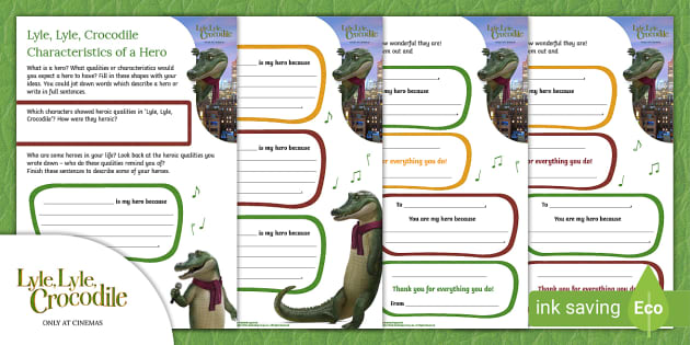 FREE! - Lyle, Lyle, Crocodile: Characteristics of a Hero Worksheet