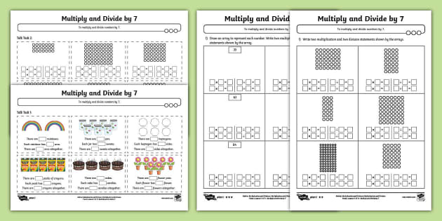 👉 Multiply And Divide By 7 Differentiated Maths Activity Sheets