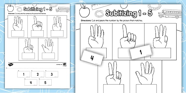 Subitizing 1-5 Cut and Paste Activity for PK-K - Twinkl