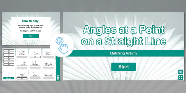 👉 Angles at a Point on a Straight Line Matching Mat